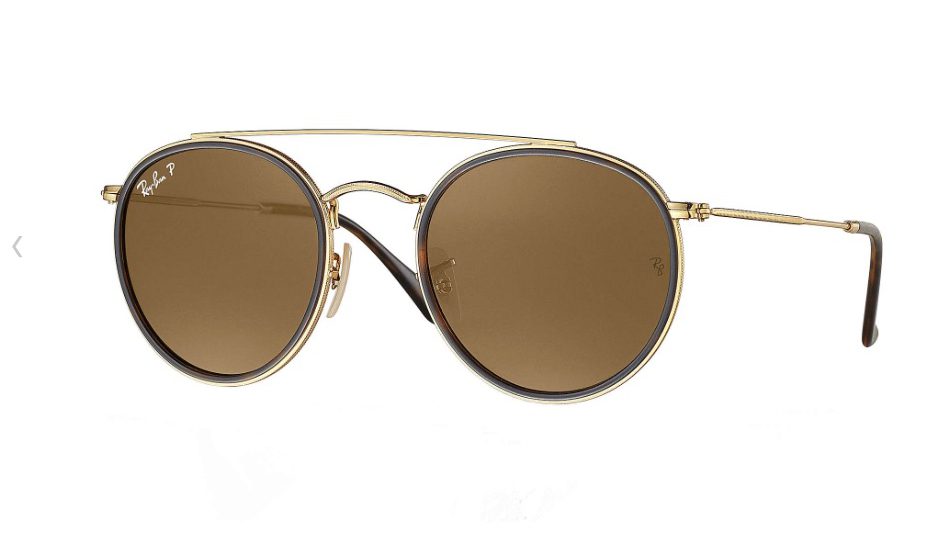 RB 3647 N 001 57 Round Double Bridge Sunglasses Sunglasses Direct