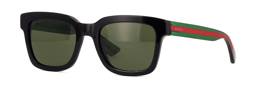 GG0001SN Statement Sunglasses black with and red detail